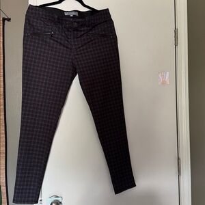 Wit & Wisdom gray burgundy & black Hounds tooth Ab Solutions skinny pants Sz 12